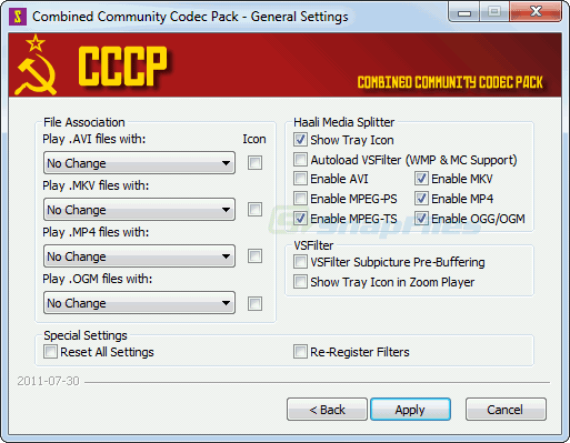 cccp codec pack